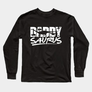 Papa Saurus Shirt Daddy Saurus Funny Birthday Gift Long Sleeve T-Shirt